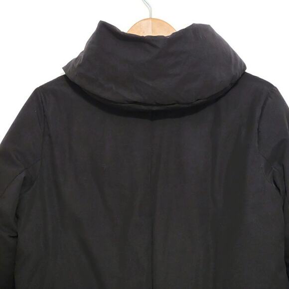 ZARA Basic Outerwear Black Hooded Zip Up Front Puffer Coat Jacket Size L - Picture 10 of 16